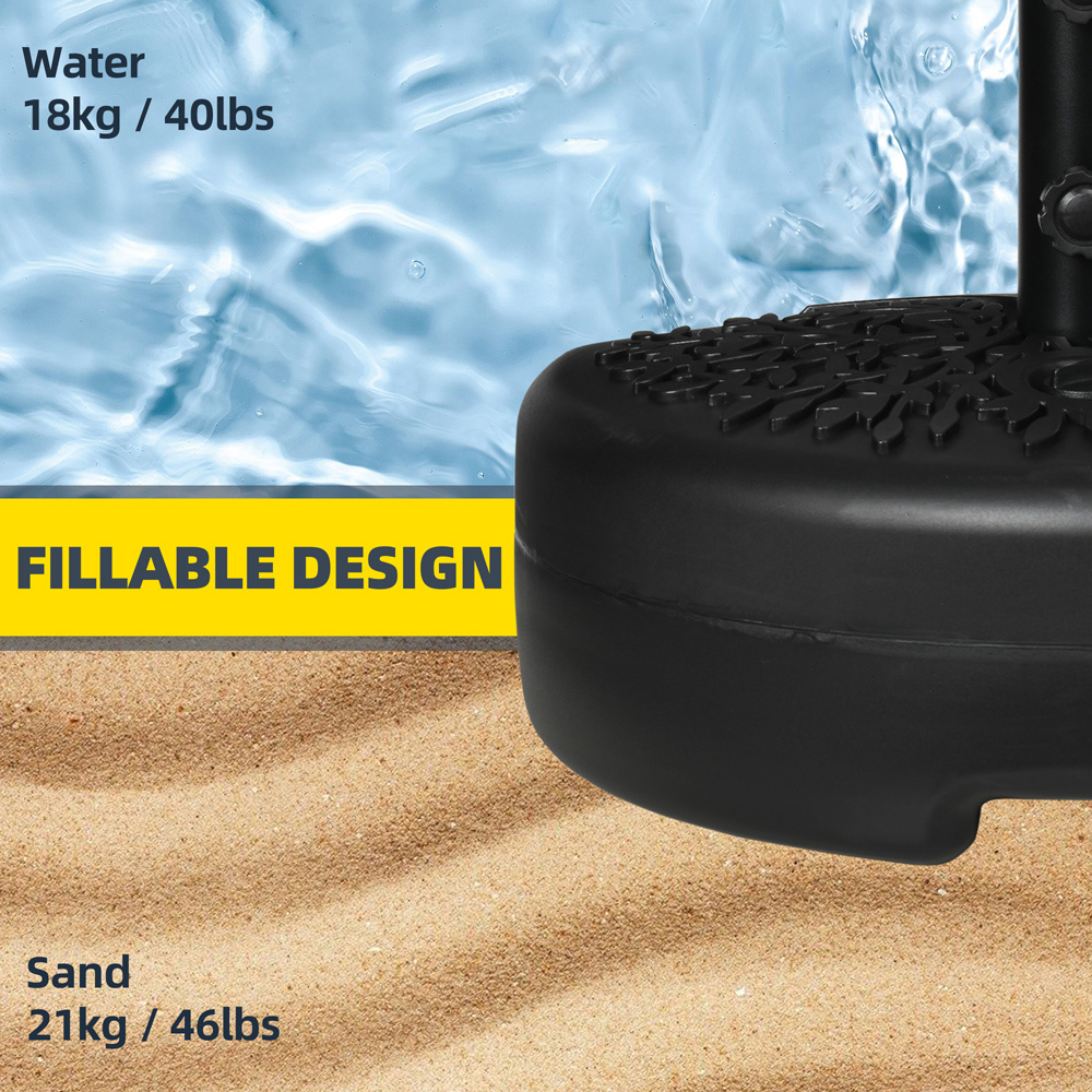 Outsunny Black Half Round Patio Umbrella Base Image 5