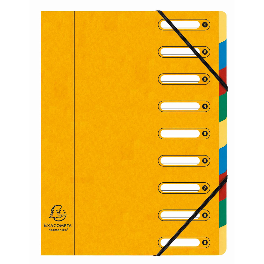 Exacompta Harmonika 9 Sections Assorted Colours A4 Multi Part File 6 Pack Image 5