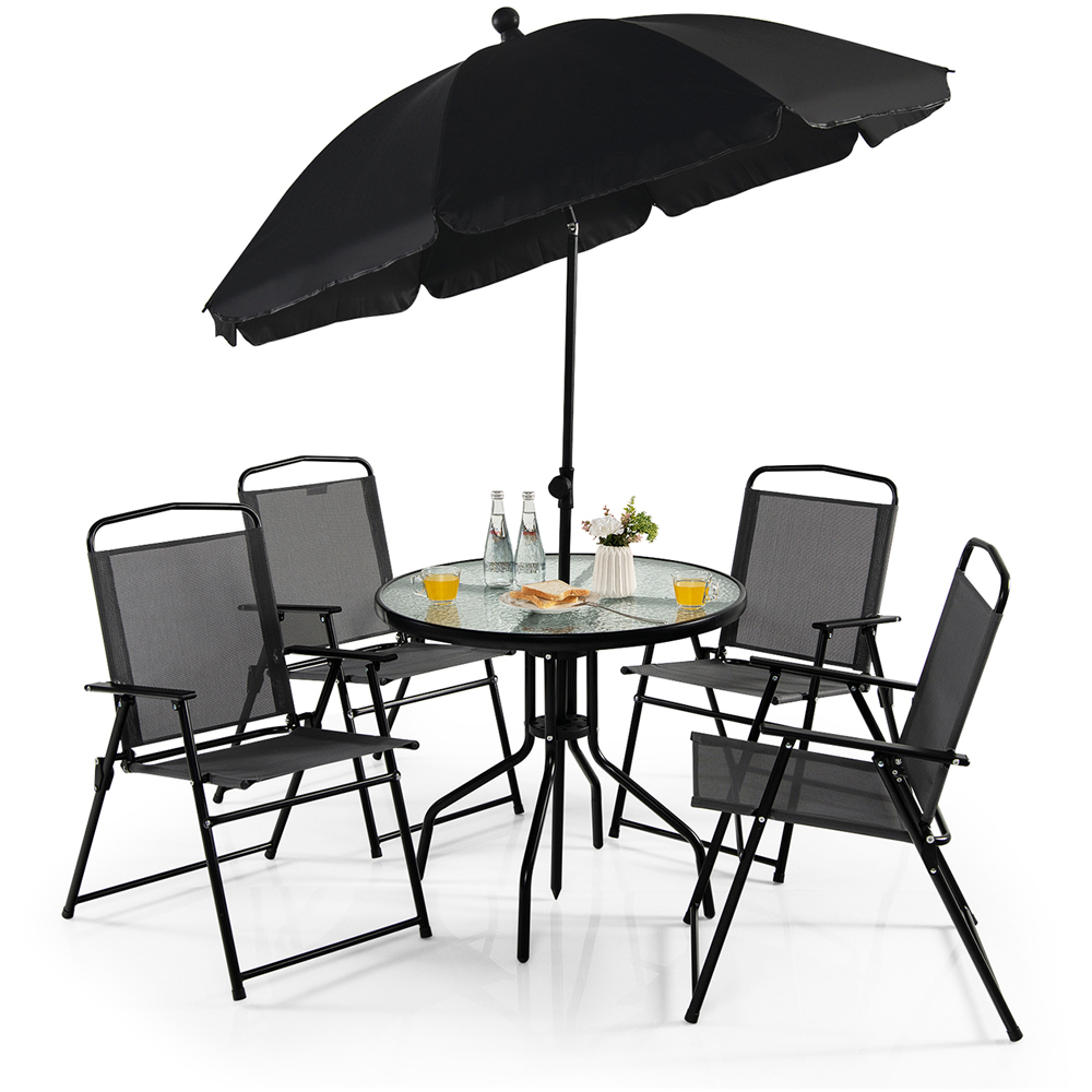 Costway 4 Seater Grey Patio Dining Set Image 2