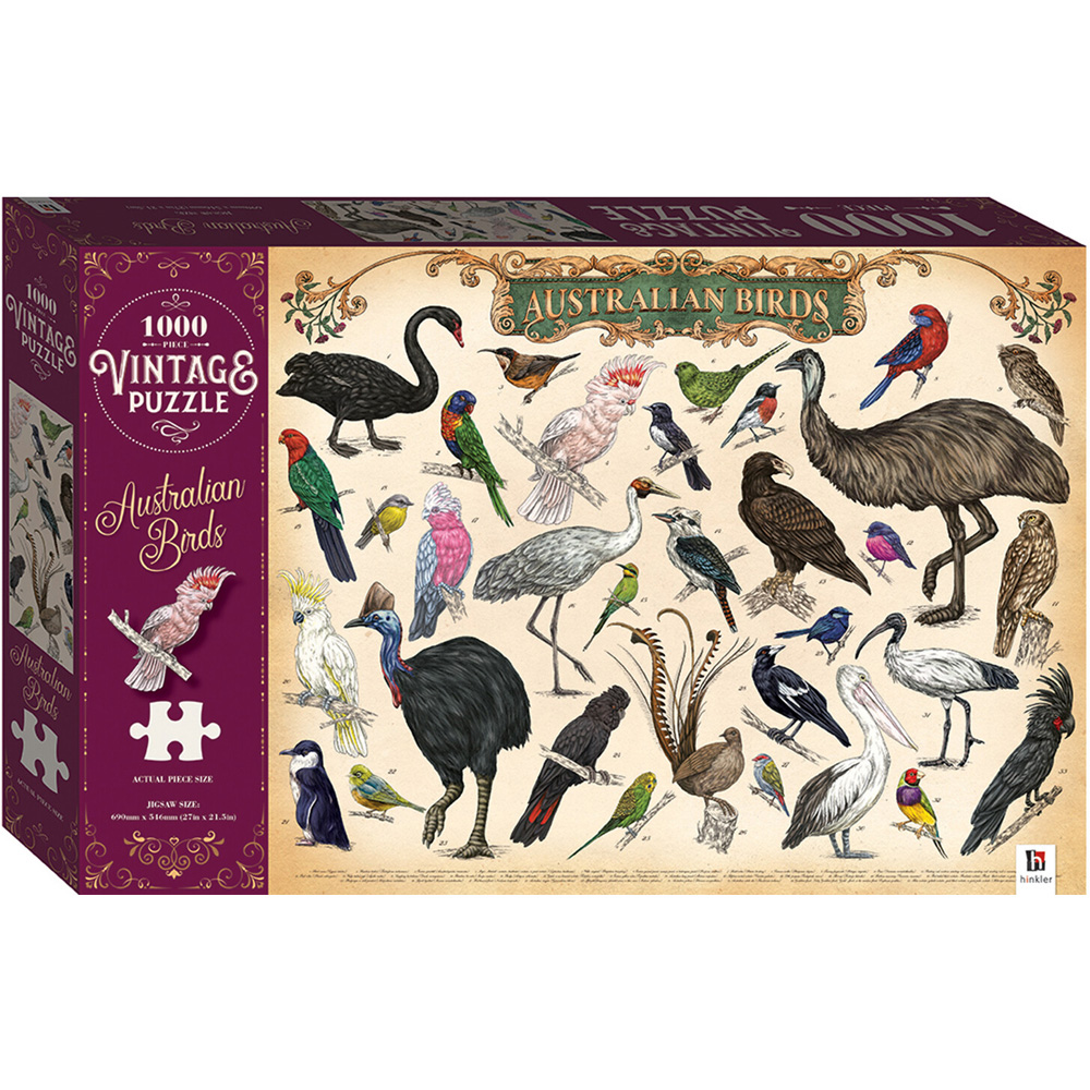Vintage 1000 Piece Australian Birds Jigsaw Puzzle - Multicolour Image