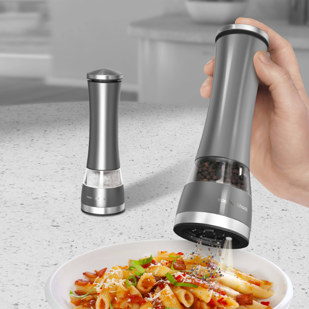 Morphy Richards Titanium Electronic Salt and Pepper Mill Wilko