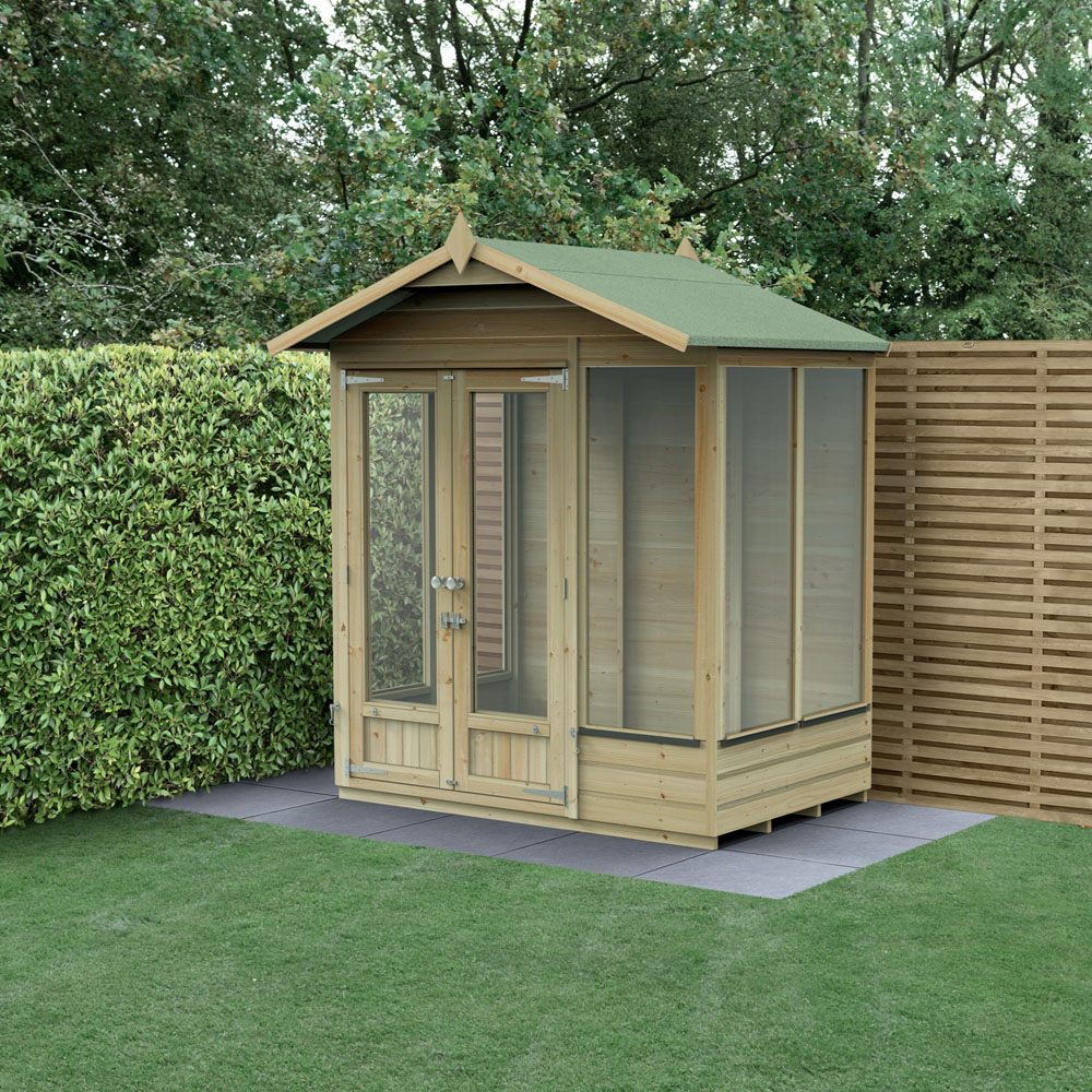 Forest Garden 6 x 4ft Beckwood Double Door 5 Window Apex Summerhouse Image 2