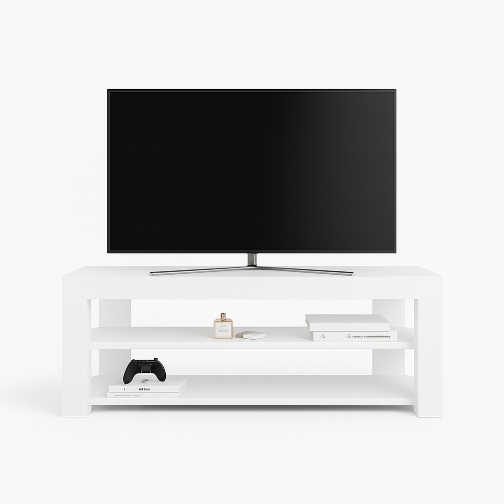 Decorotika Rita 2 Shelf White Corner TV Stand for 43 inch TV Image 2