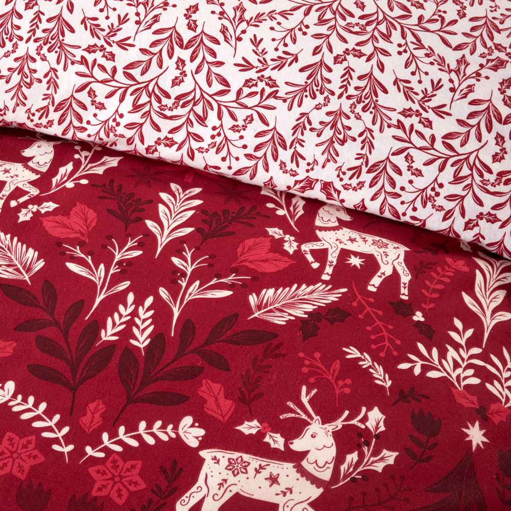 Folklore Stag Duvet Set - Red and White / Double Image 2