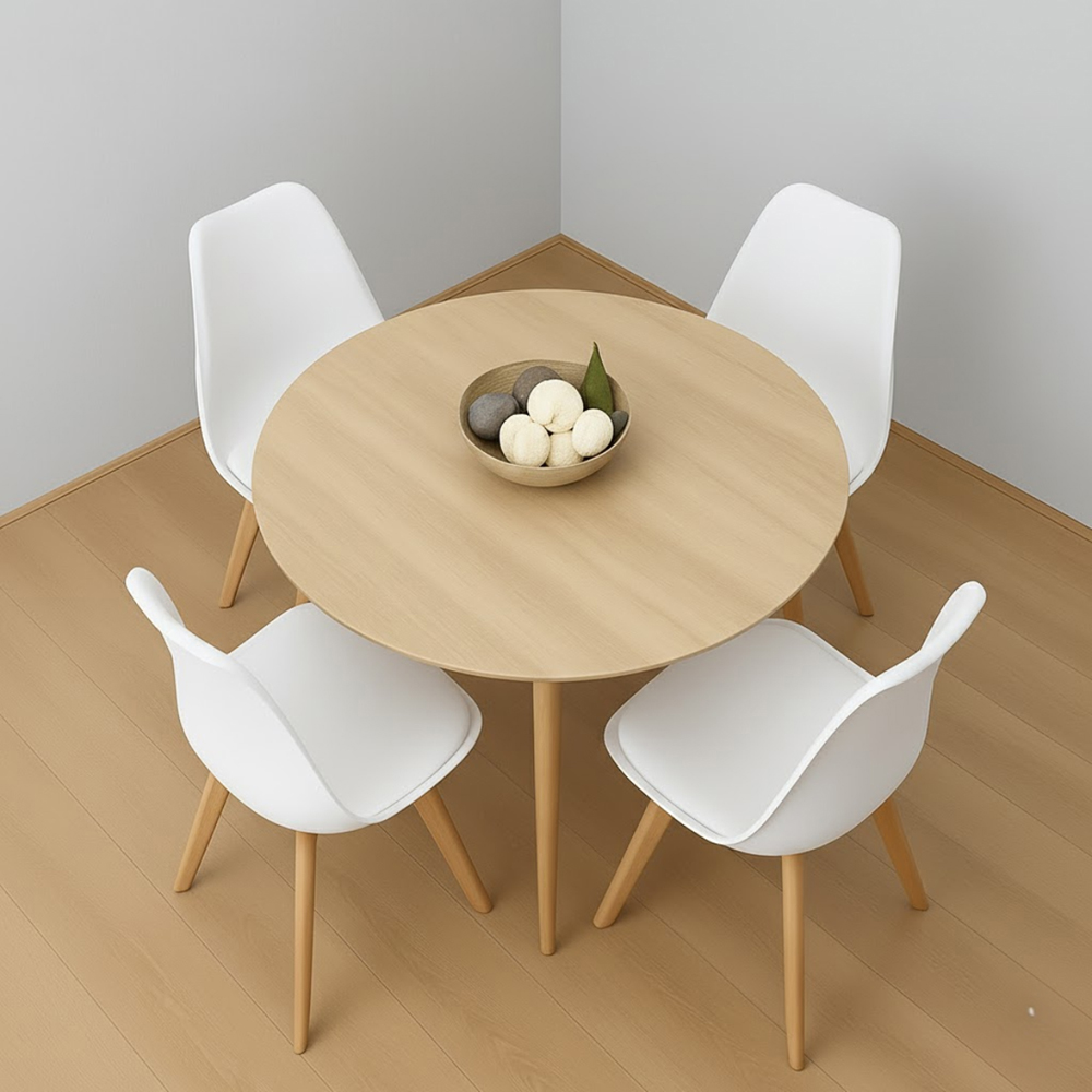 Kosy Koala 4 Seater Round Dining Set White Image 6