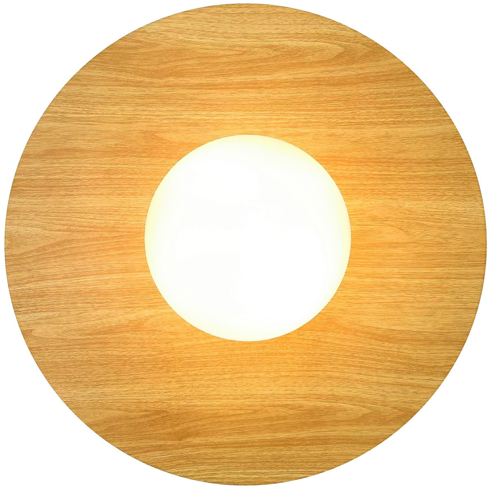 Nordlux Siona Wood Foil Round Opal White Glass Diffuser Ceiling Light Image 4