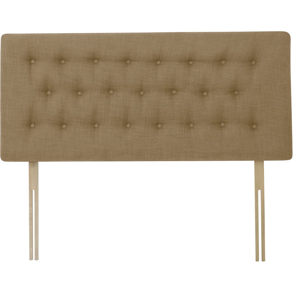Bedmaster Lona King Size Cream Linen Buttoned Headboard Image 2