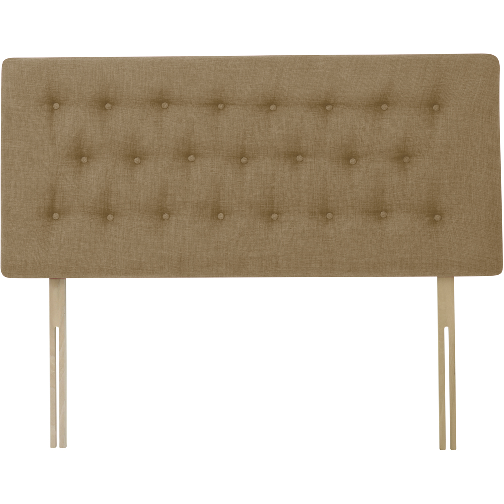 Bedmaster Lona Single Cream Linen Buttoned Headboard Image 2