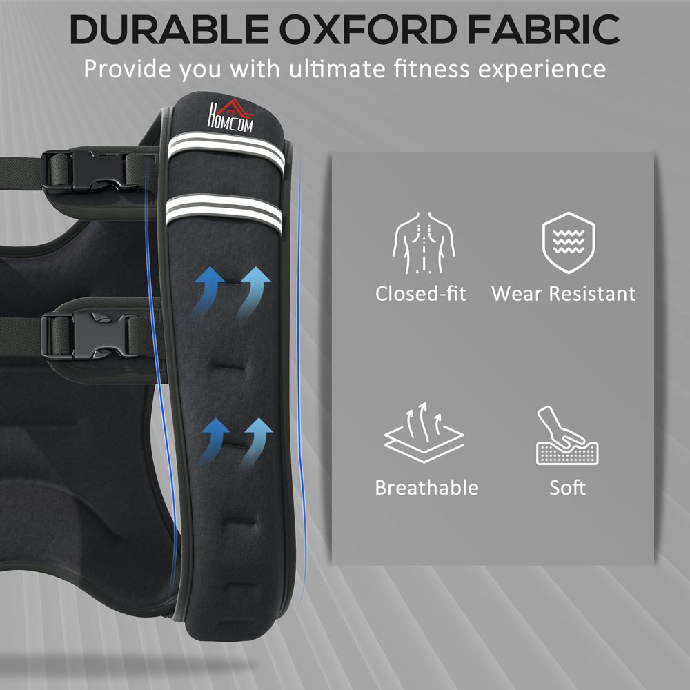 HOMCOM 8kg Adjustable Weighted Vest with Pocket and Reflective Strips Image 8