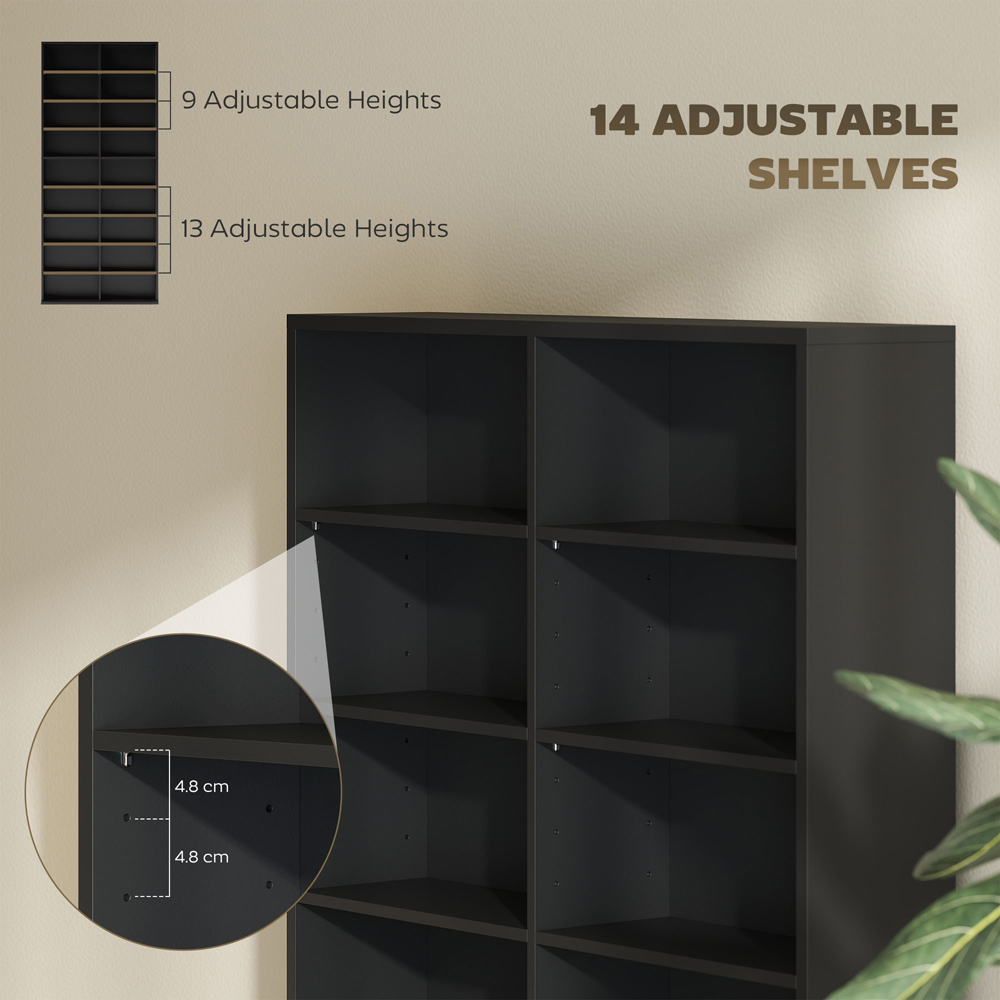 HOMCOM 18 Shelf Black DVD and CD Media Storage Unit Image 5