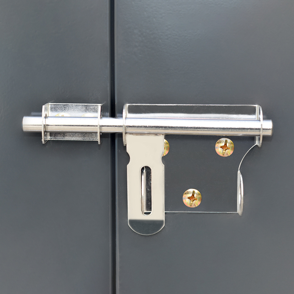 Living and Home 4.6 x 9ft Grey Steel Garden Storage Shed Image 6