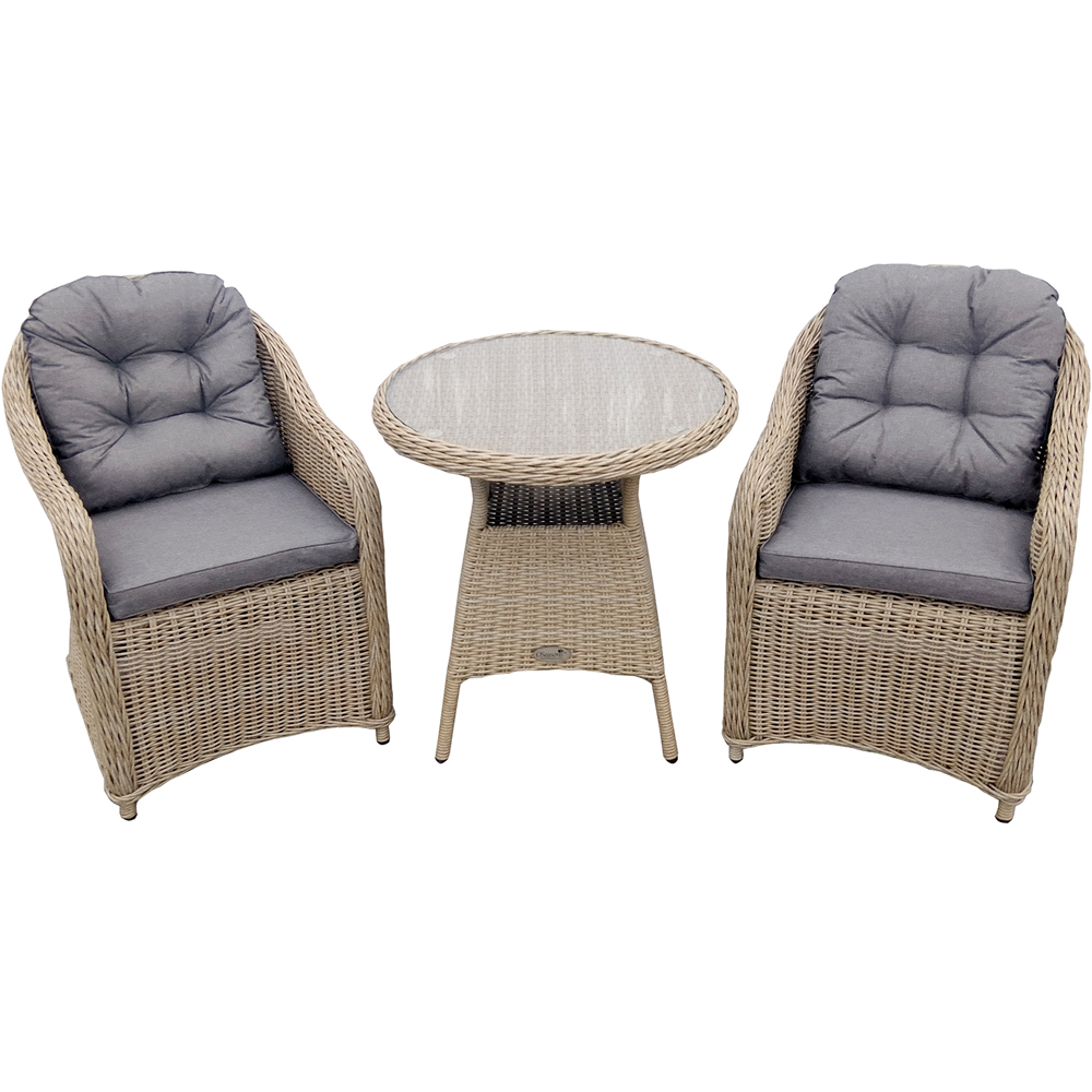 Oseasons Sicilia 2 Seater Sandy Oak Rattan Bistro Set Image 2