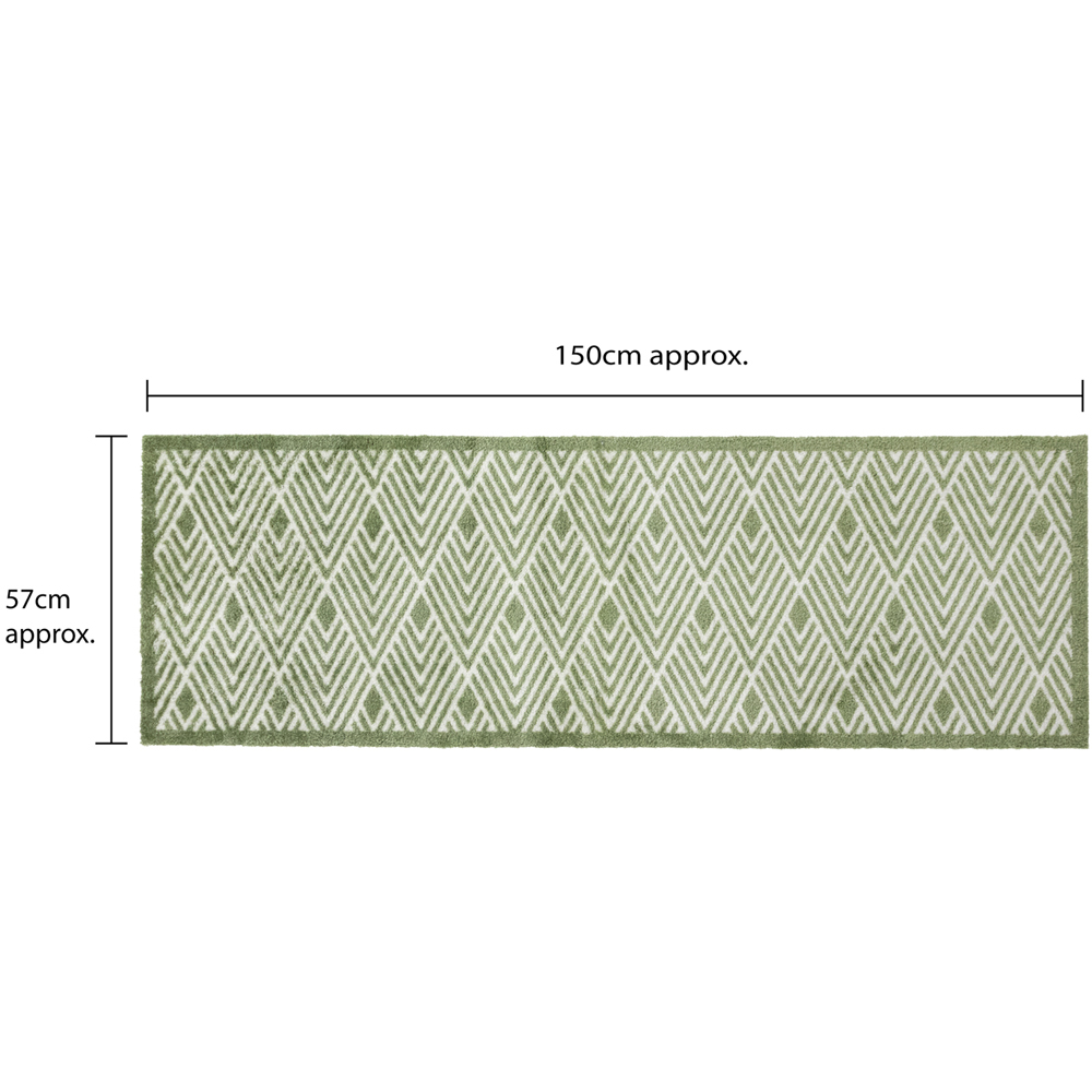 JVL Mega Green Geo Latex Backed Door Mat and Runner Set Image 9