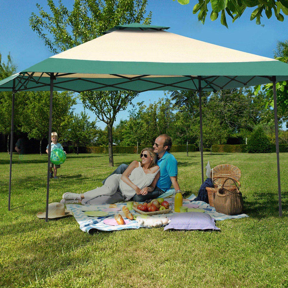 Costway Green Large Adjustable Height Gazebo Canopy Image 4