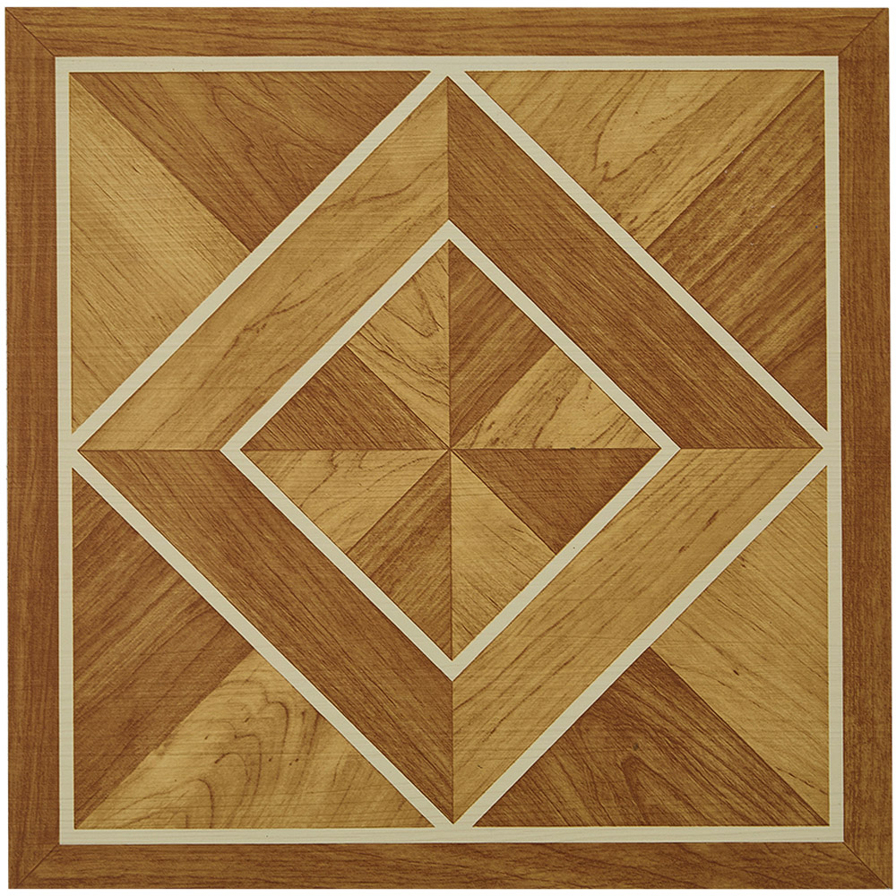 Living and Home Wood Grain Pattern PVC Self-Adhesive Parquet Flooring Tile 30 x 30cm 30 Pack Image 2