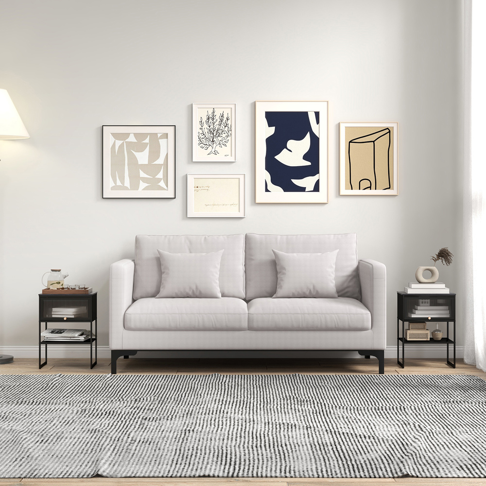 Costway Single Flip Up Door Single Shelf Black Side Table Image 5