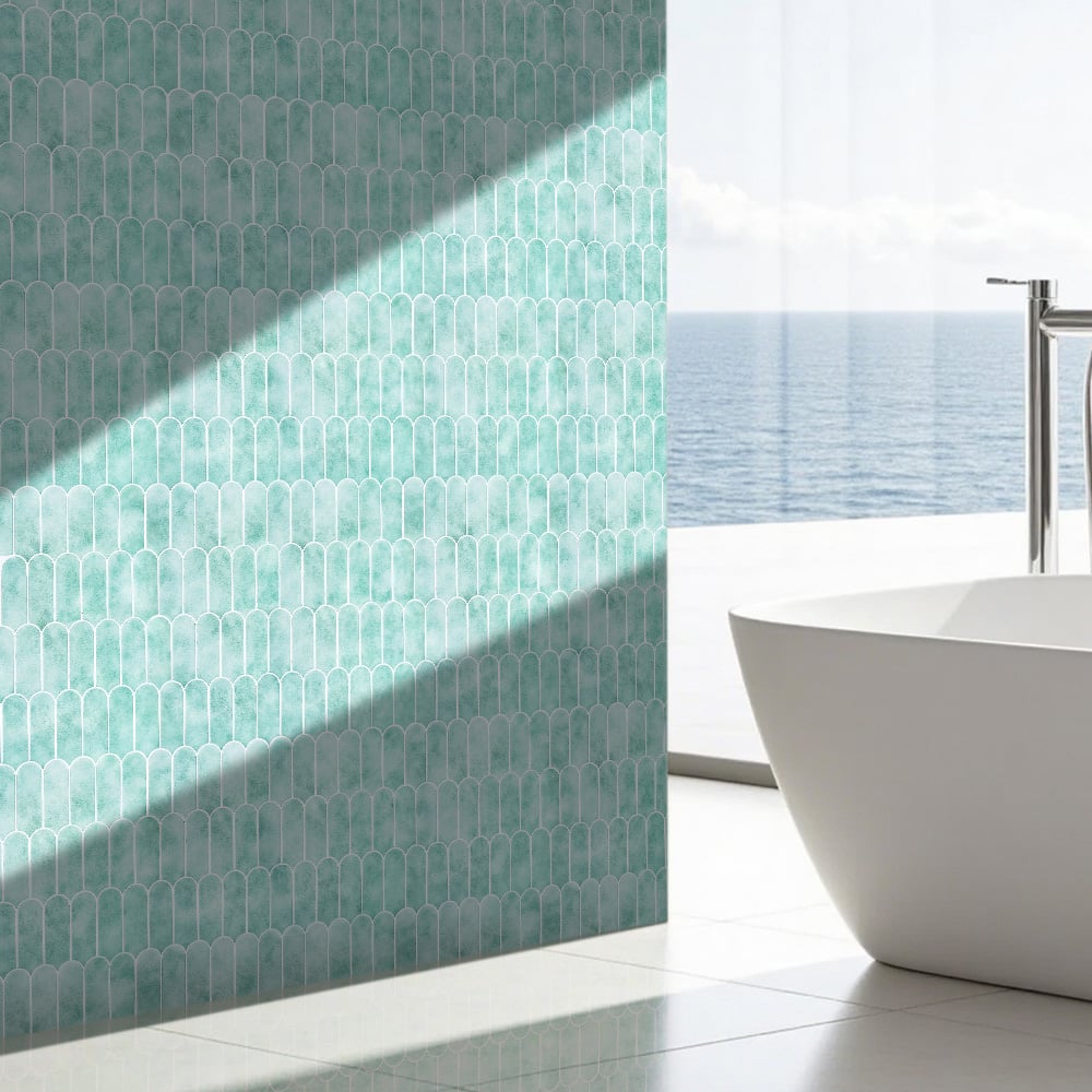 Living and Home Bluish Green Arch Self Adhesive Wall Sticker 10 Pack Image 1