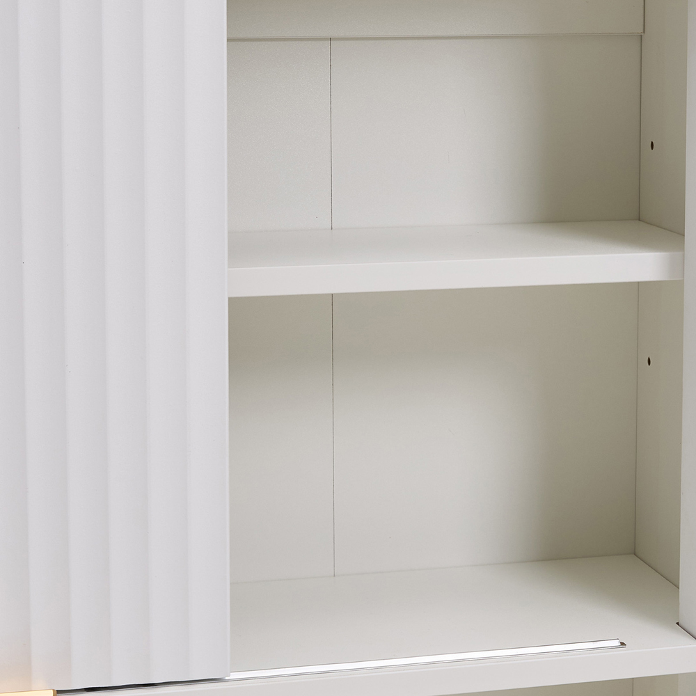 Living and Home Single Door 3 Shelf White Wooden Wall-Mounted Bathroom Cabinet Image 3