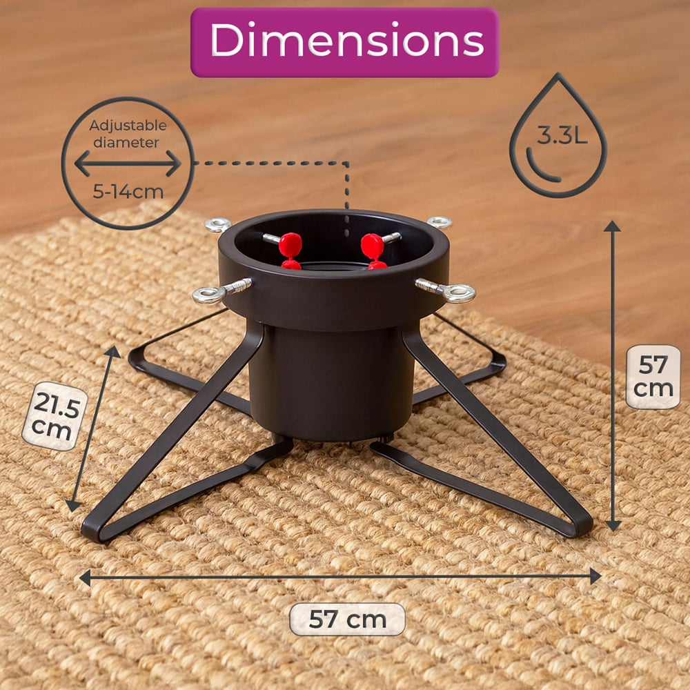 Neo Black Real Christmas Tree Stand with Metal Base Image 8