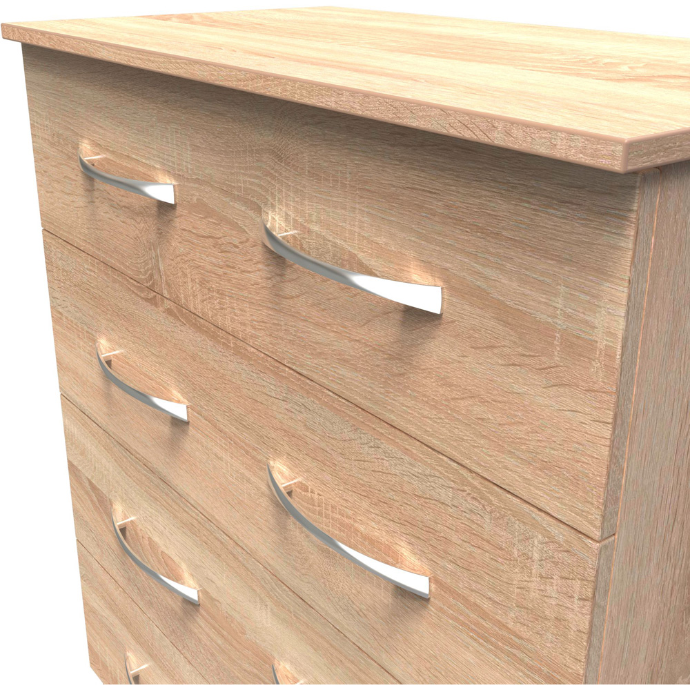 Crowndale Avon 4 Drawer Bardolino Oak Chest of Drawers Ready Assembled Image 5