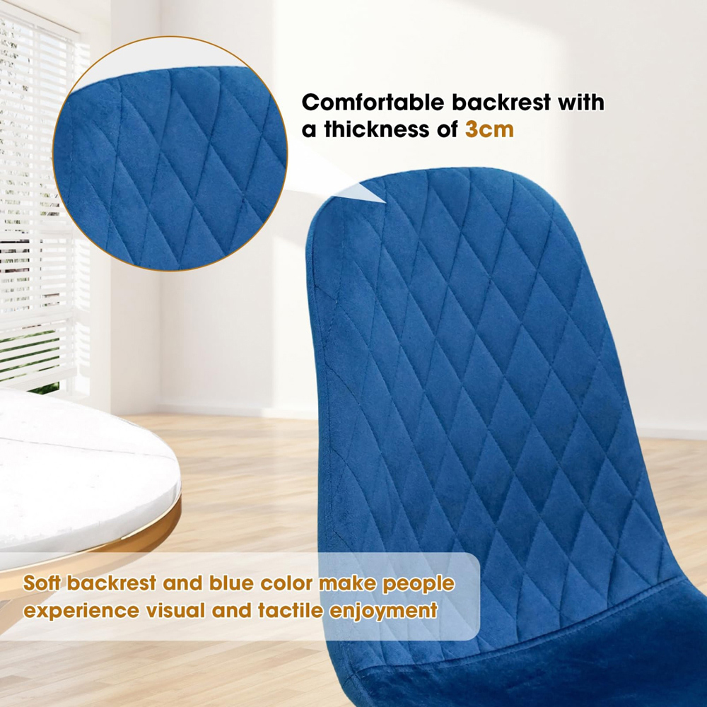 Alivio Set of 4 Blue Velvet Dining Chair Image 7