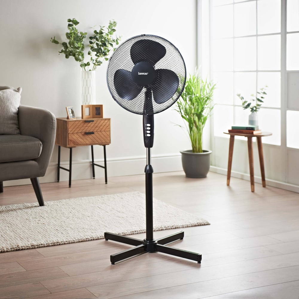 Benross Black Pedestal Fan 16 inch Image 2