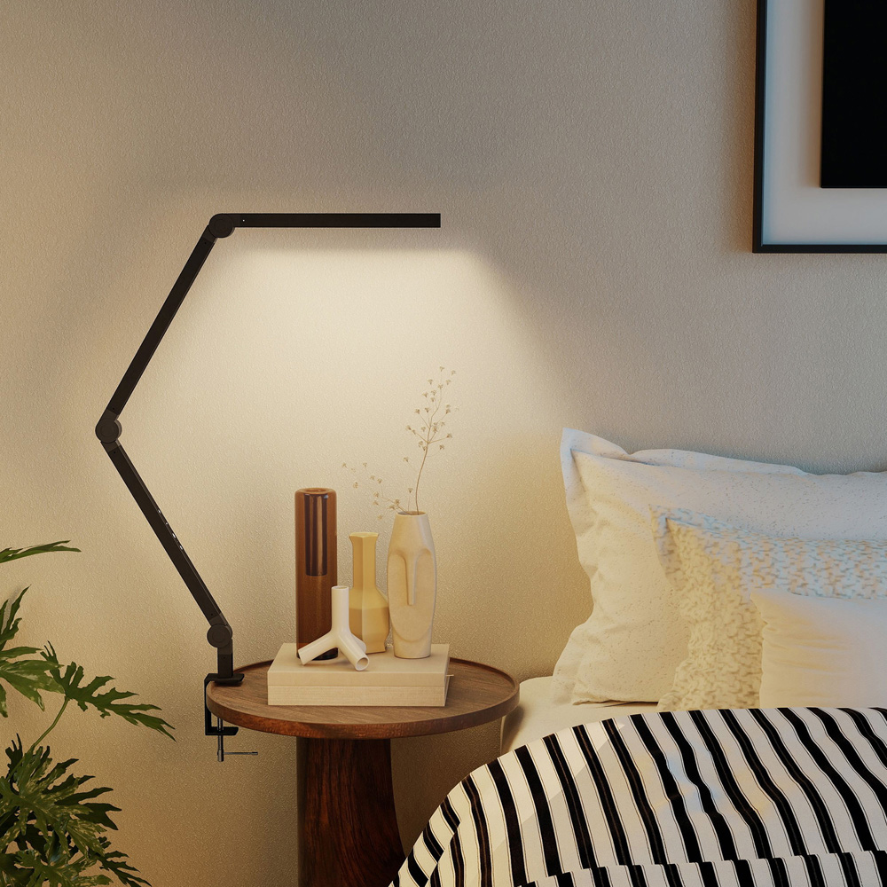 HOMCOM Black Adjustable Swing Arm Dimmable LED Desk Lamp Image 4