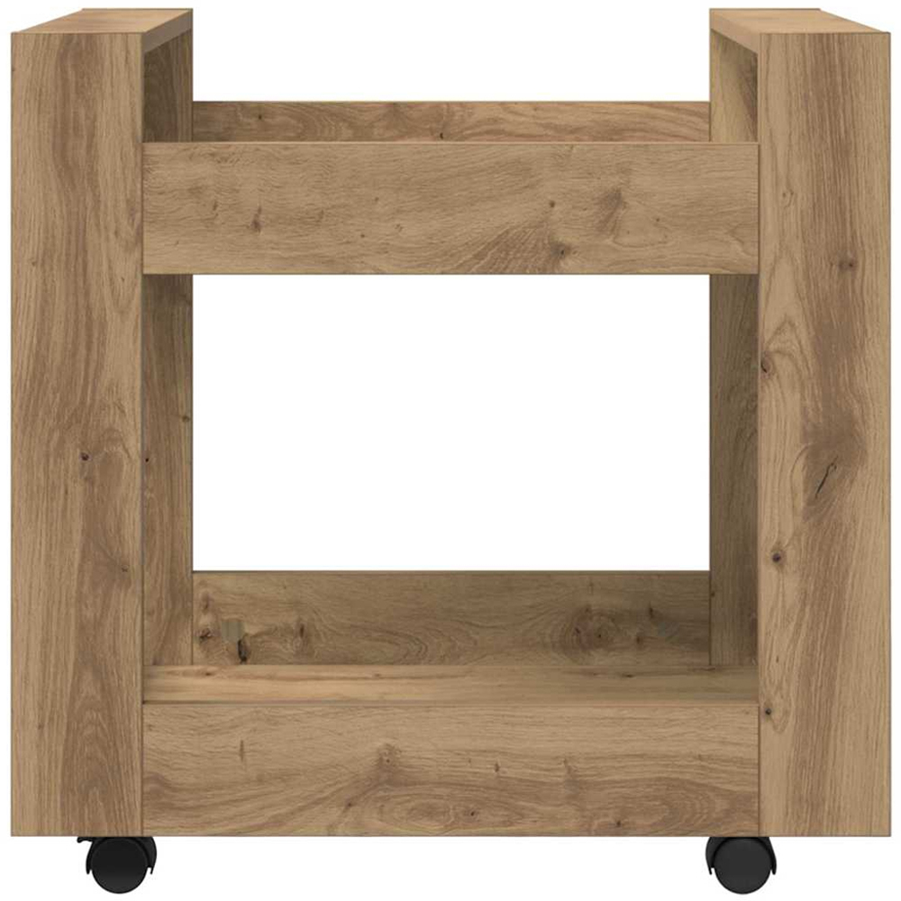 vidaXL 2 Shelf Artisan Oak Wooden Desk Trolley Image 5