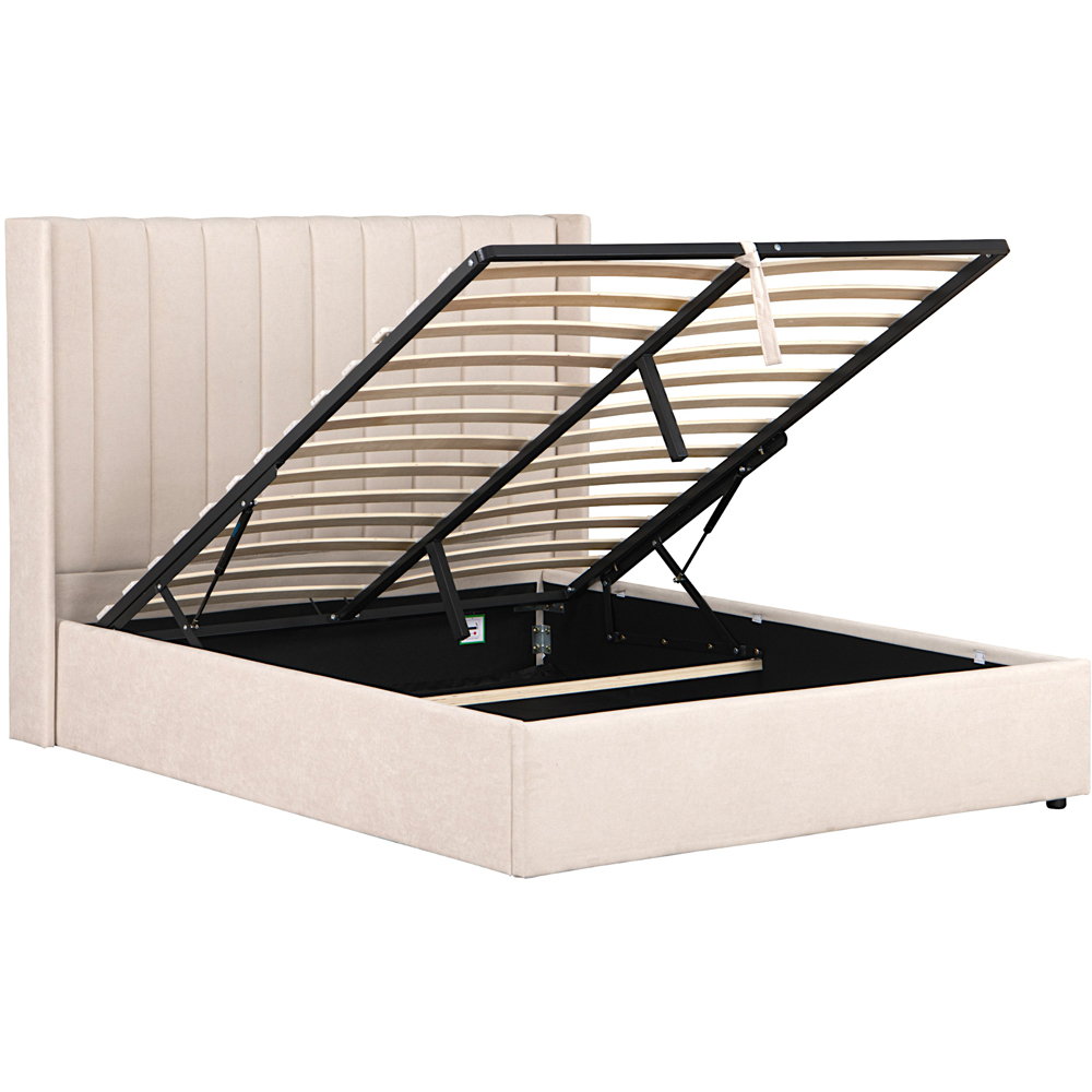 OAT Home Daresbury Double Natural Lift-Up Ottoman Bed Frame with Winged Headboard Image 3