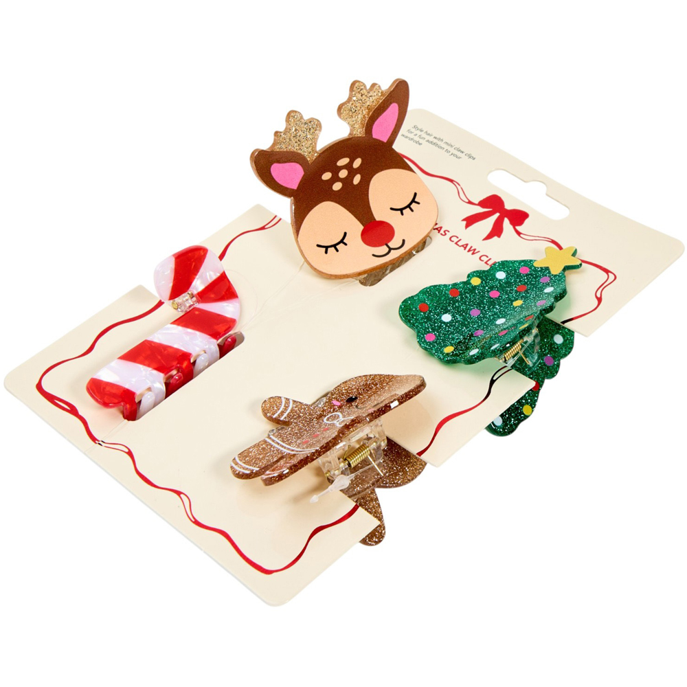 Pack of 4 Mini Christmas Claw Clips Image 3