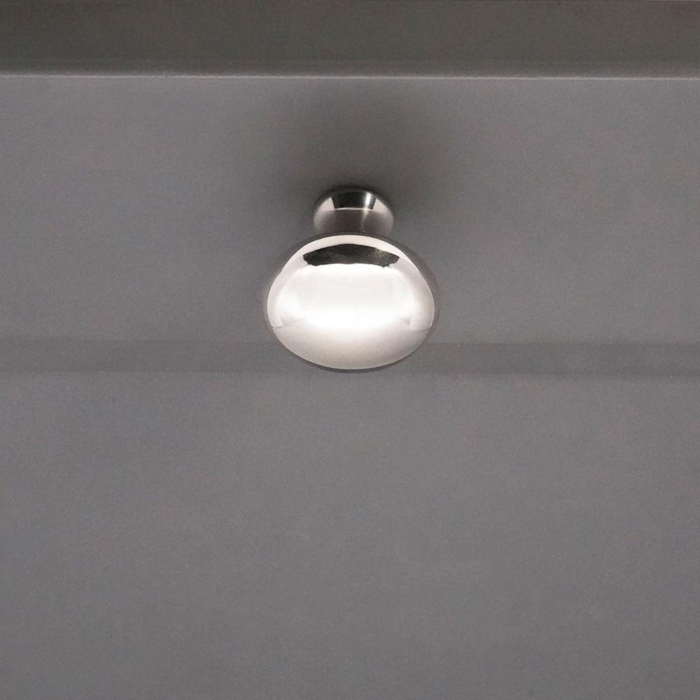 Spira Brass Mushroom Polished Nickel Medium 32mm Cupboard Knob Image 2