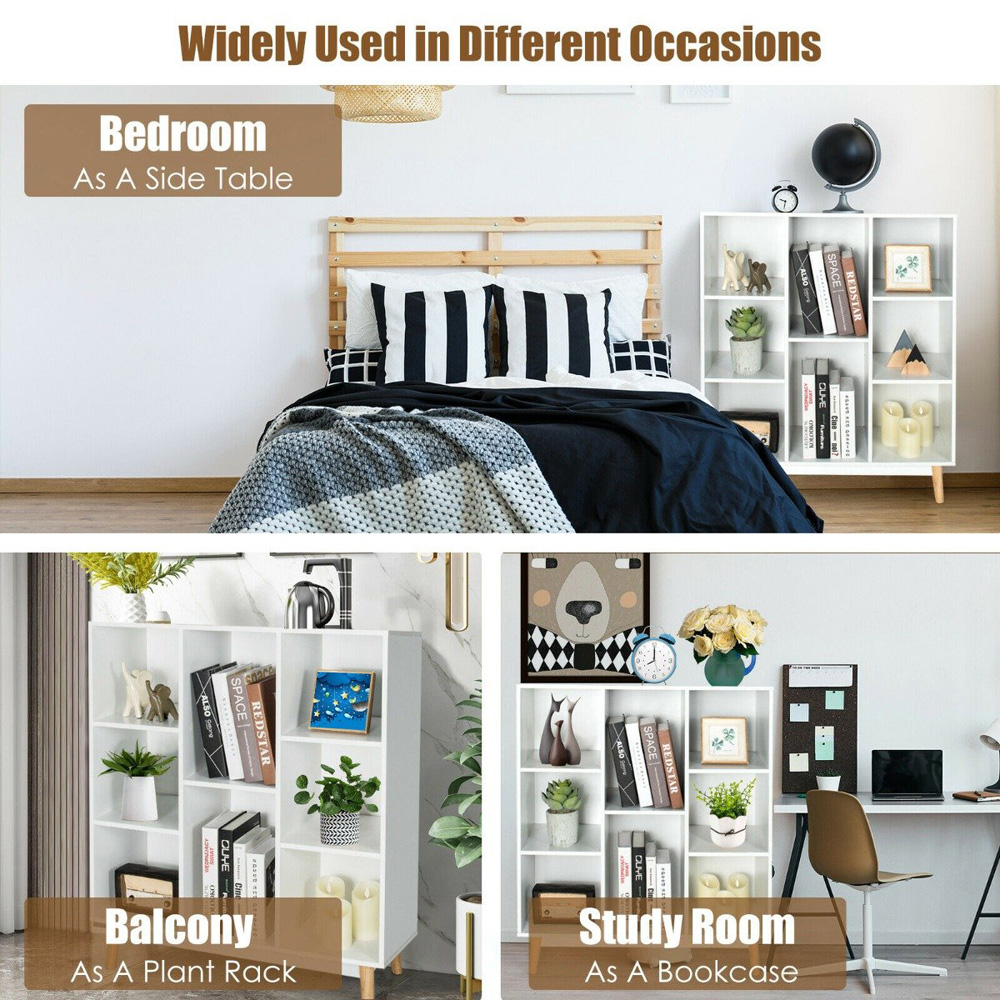 Costway 8 Cube White Anti-Tipping Storage Cabinet Image 7