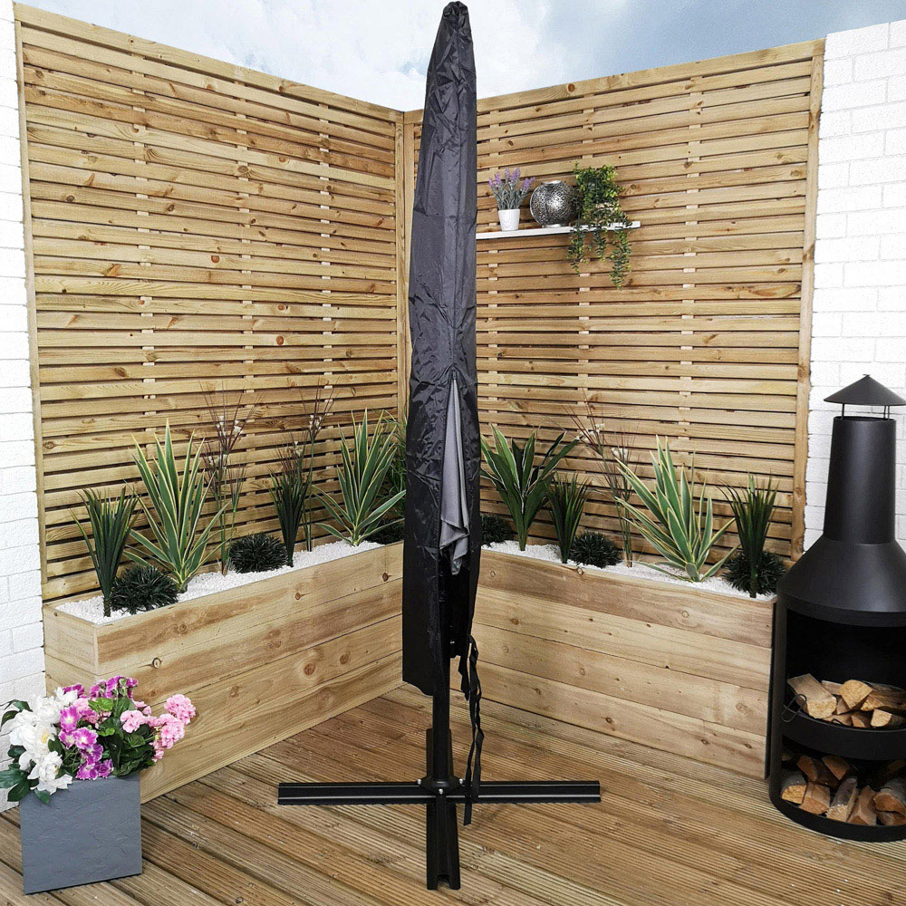 Samuel Alexander Black Hanging Banana Cantilever Parasol Waterproof Cover 3m Image 3