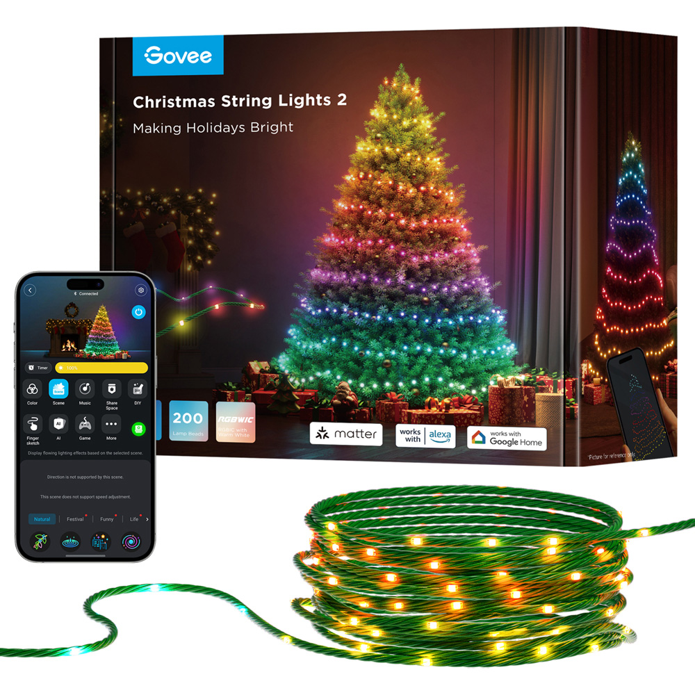 Govee RGBICW LED Smart Strip Light 20m Image 2
