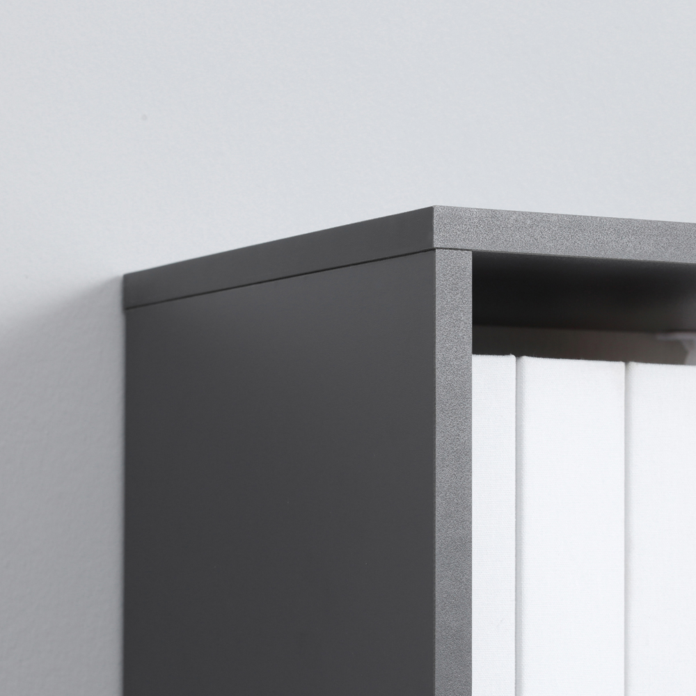 Portland 5 Shelf Dark Grey Bookcase Image 3