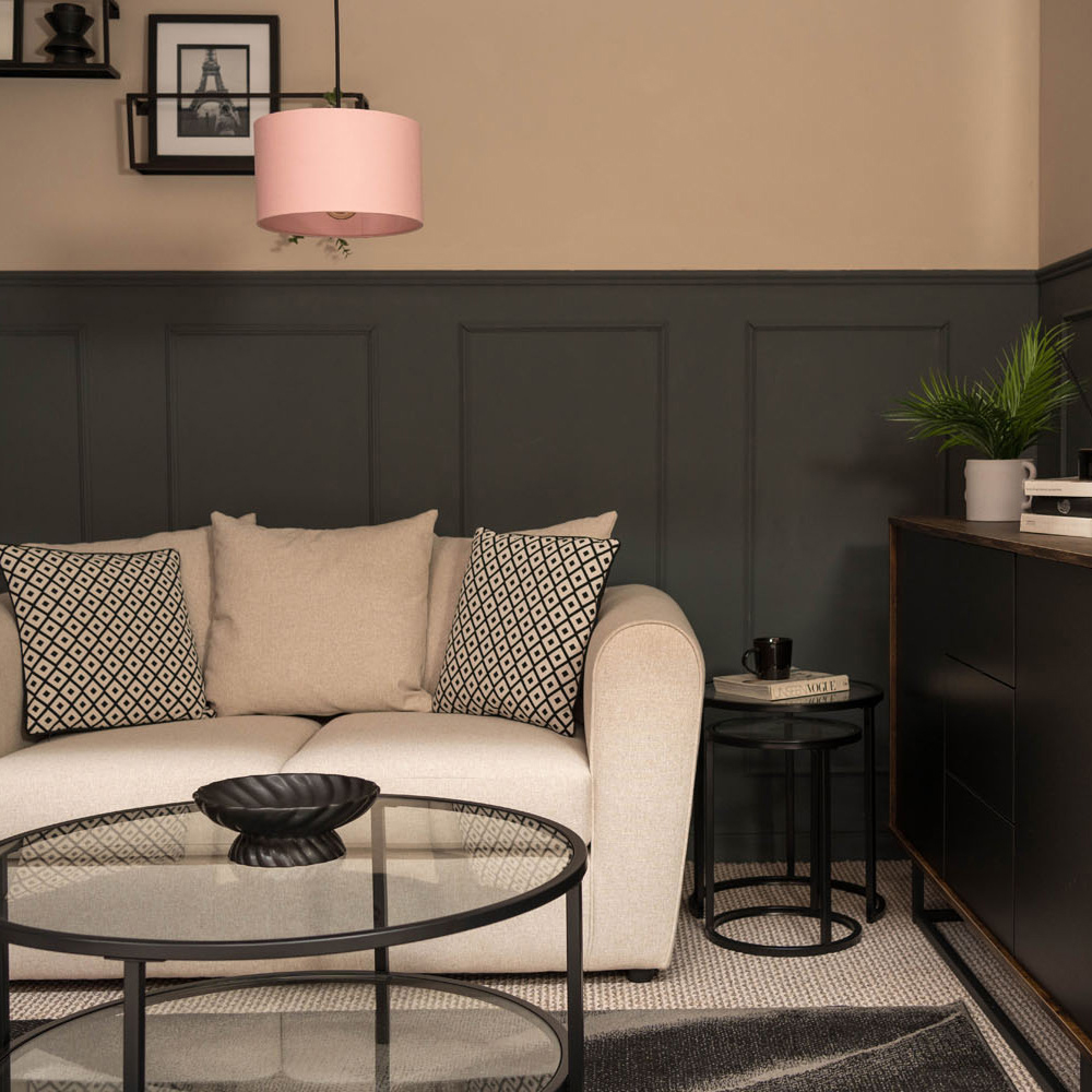 ValueLights Reni Blush Pink Ceiling Drum Lamp Shade Small Image 5