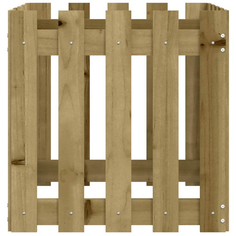 vidaXL Brown Impregnated Solid Pine Wood Garden Planter 50 x 50 x 50cm Image 4