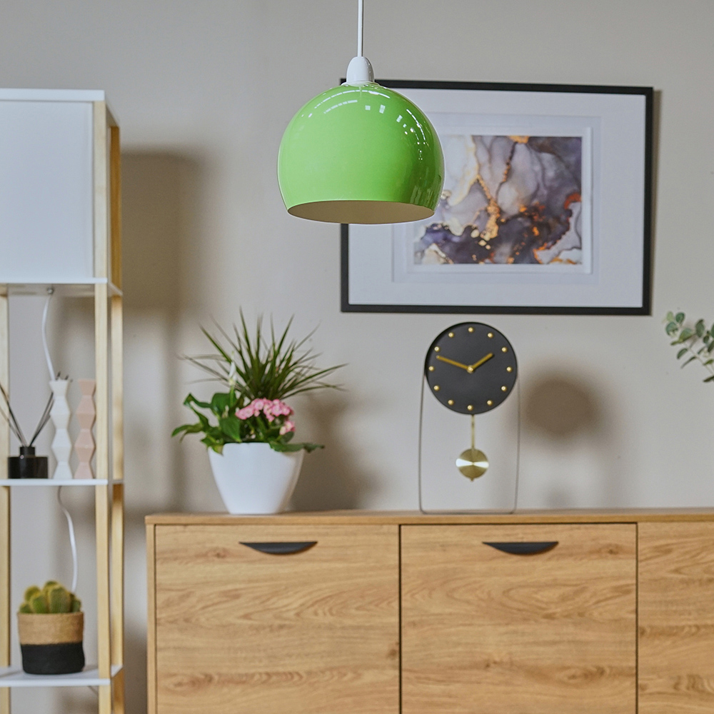 ValueLights Green Arco Mini Metal Pendant Light Shade Image 6