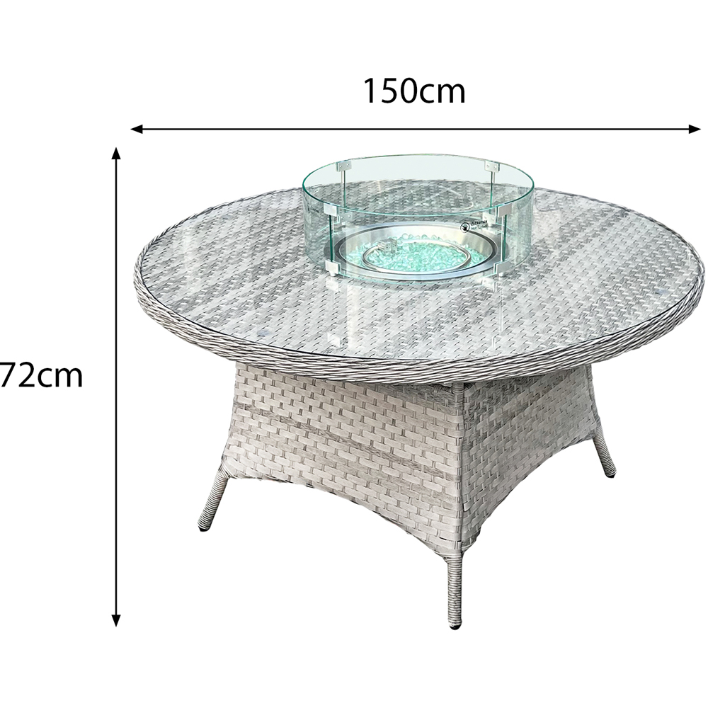 Oseasons Knightsbridge 6 Seater Extra Large Dove Grey Rattan Firepit Dining Set Image 4