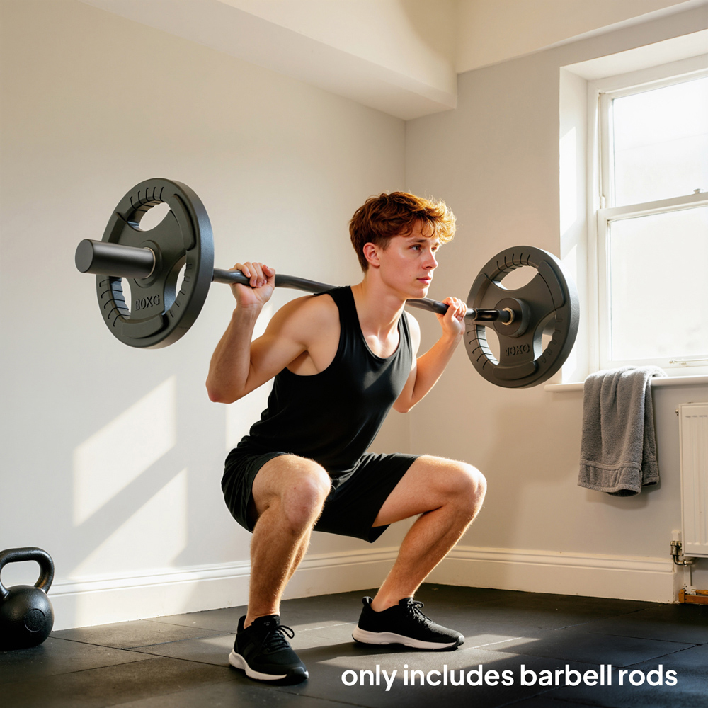 SPORTNOW Olympic Black EZ Curl Bar 122cm Image 2
