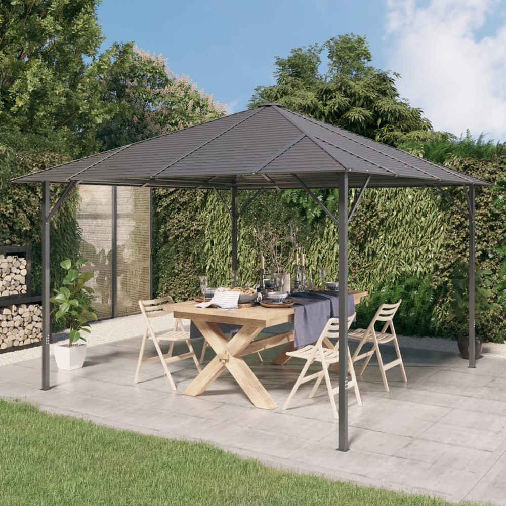 vidaXL 3 x 3m Anthracite Gazebo with Roof Image 1