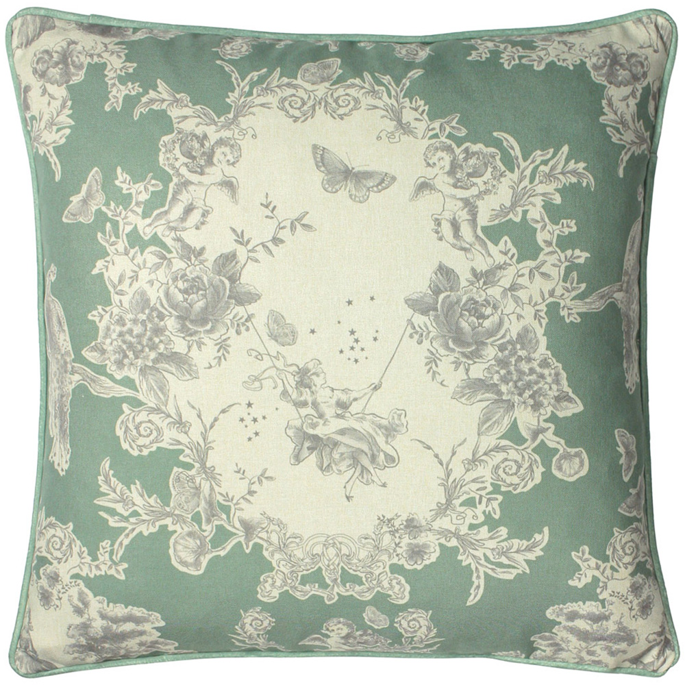 Paoletti Burford Sage Floral Cushion Image 1