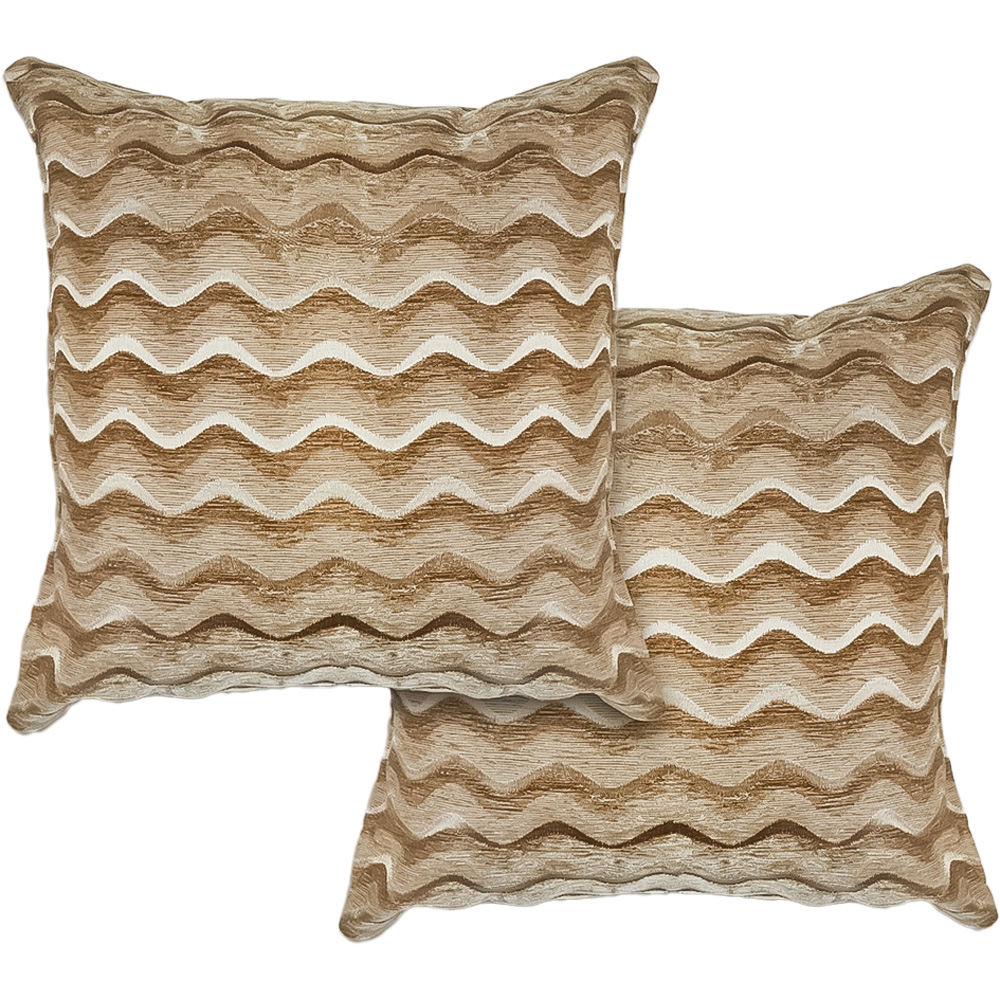 Serene Waves Gold Cushion Cover 43 x 43cm Image