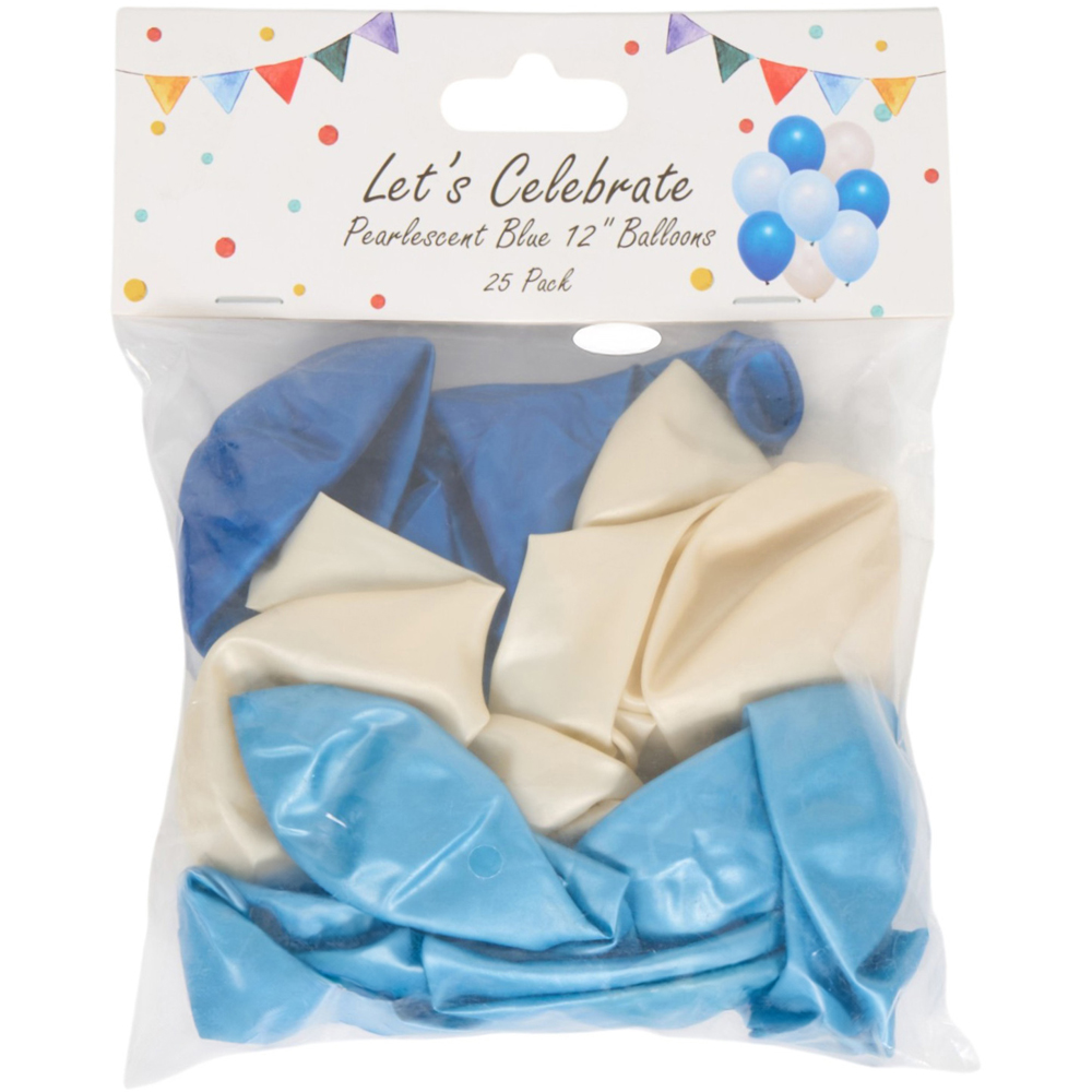 Pack of 25 Pearlised Pink or Blue Balloons Image 2