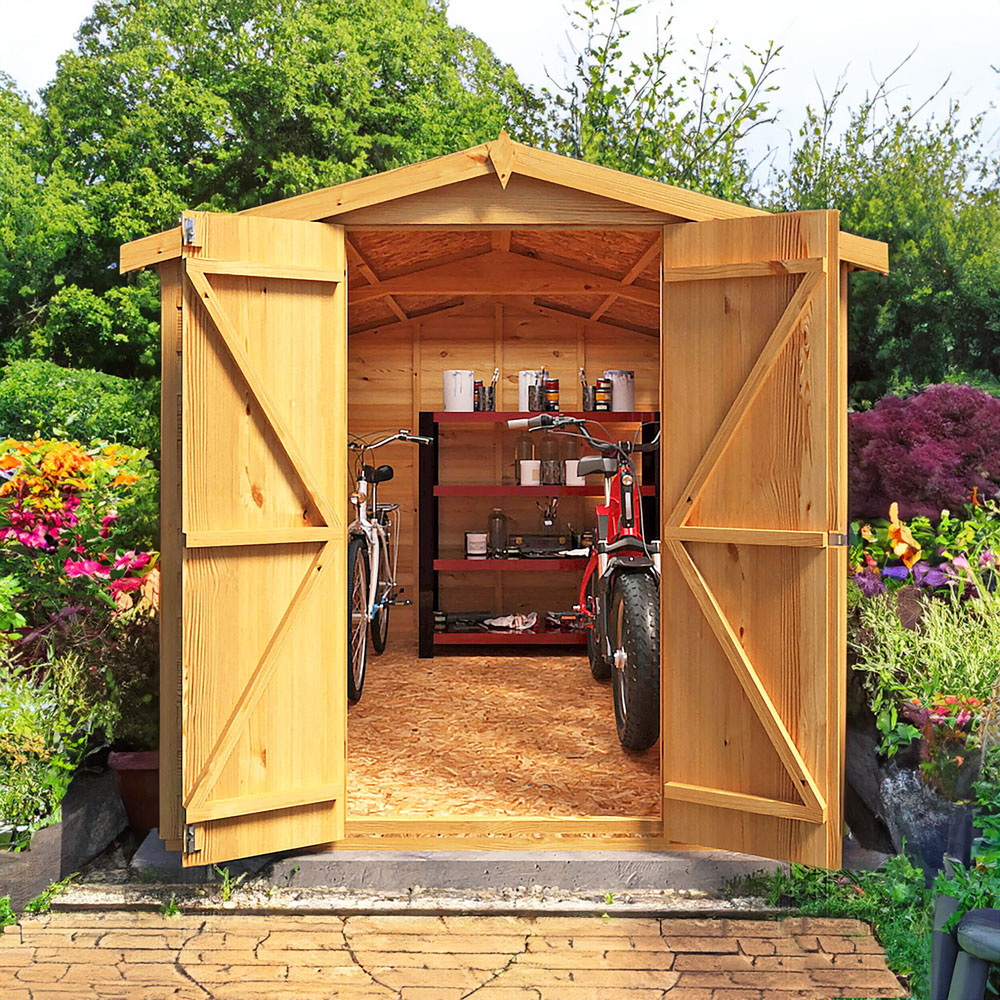 Shire 10 x 6ft Double Door Dip Treated Overlap Apex Shed Image 3