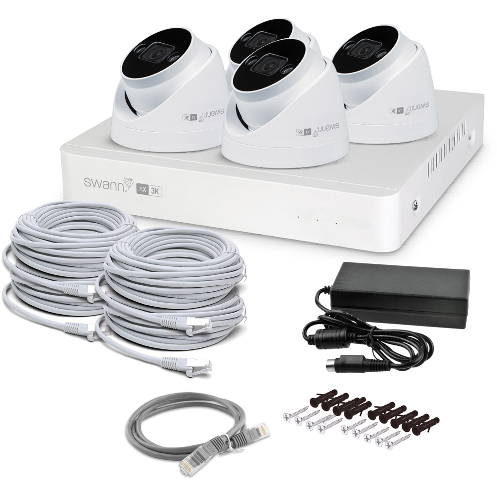 Swann AdvancedX Wired NVR CCTV 3K Dome Camera Kit with 1TB HDD Storage Image 1