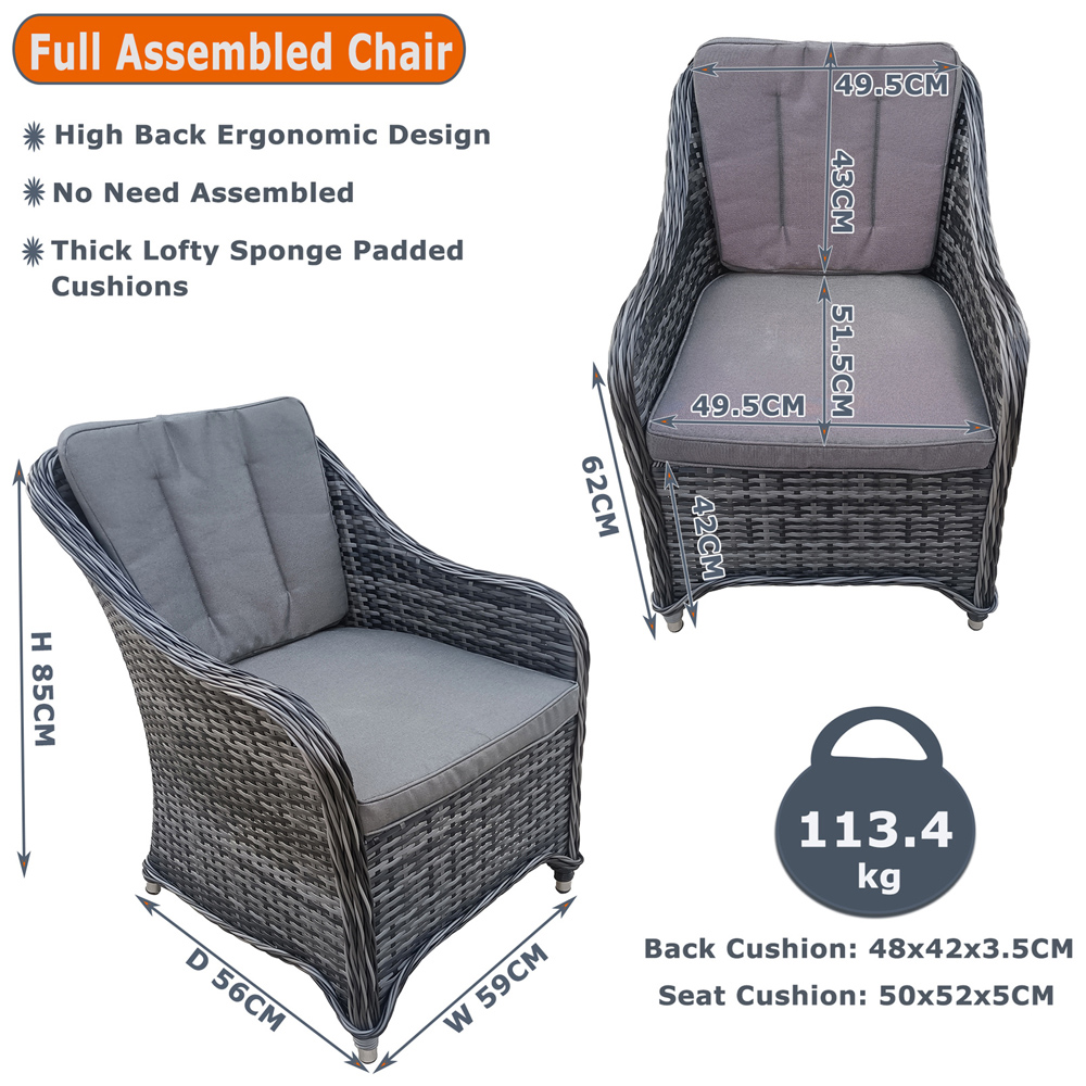 Furniture One 6 Seater Rattan Garden Lounge Set with Fire Pit Image 6