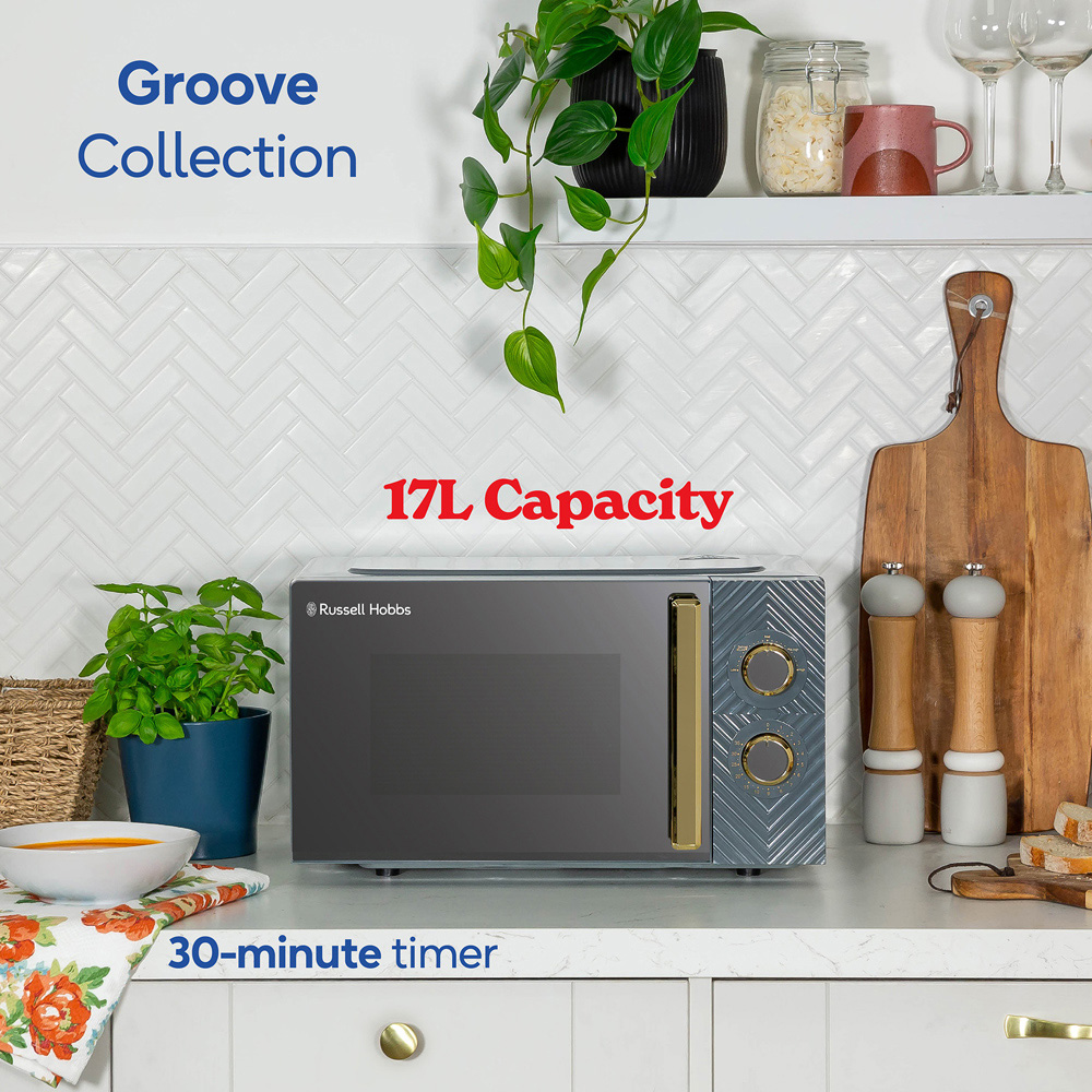 Russell Hobbs RHMM723G Grey 17L Manual Groove Microwave 700W Image 4