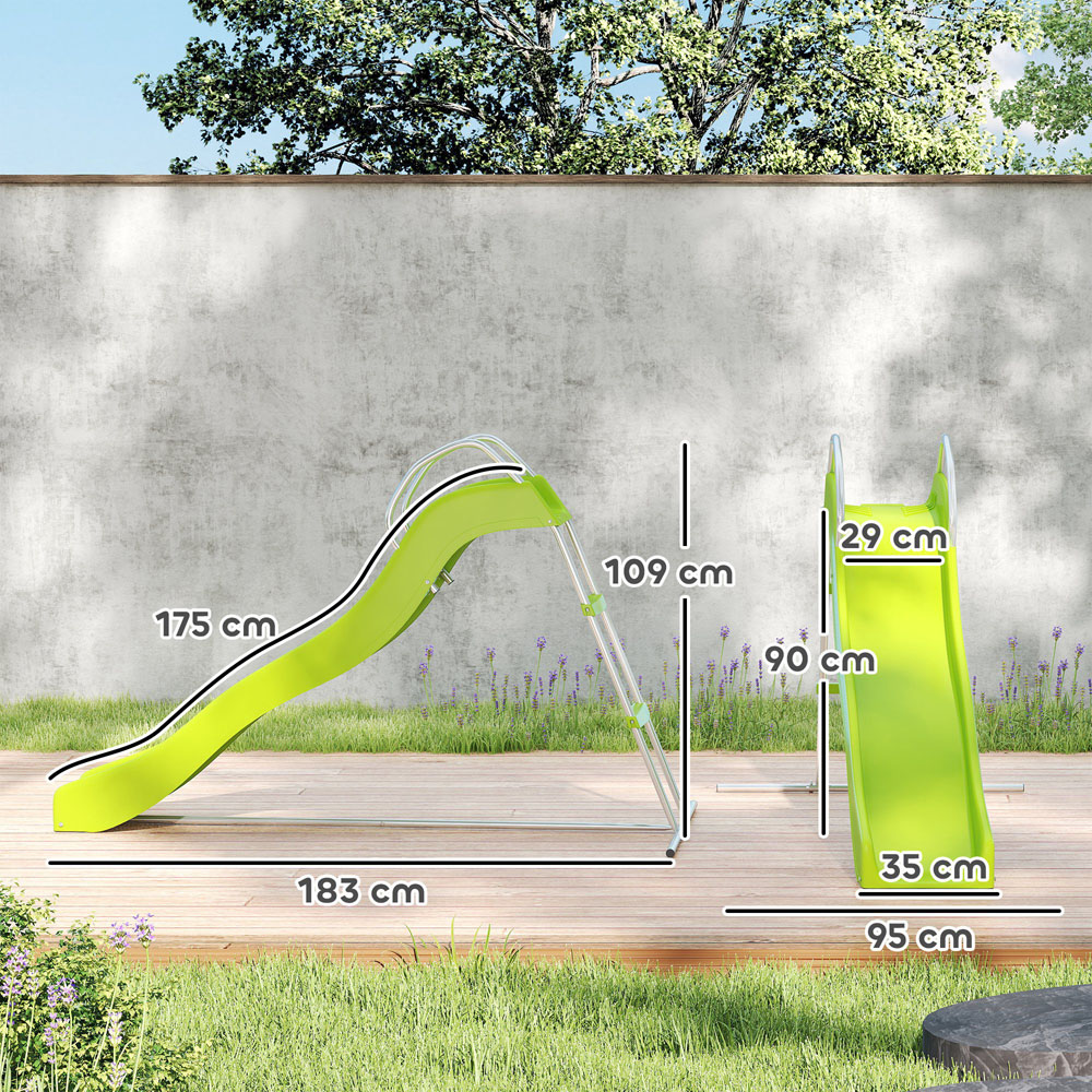 AIYAPLAY Kids Green Freestanding Slide Image 9
