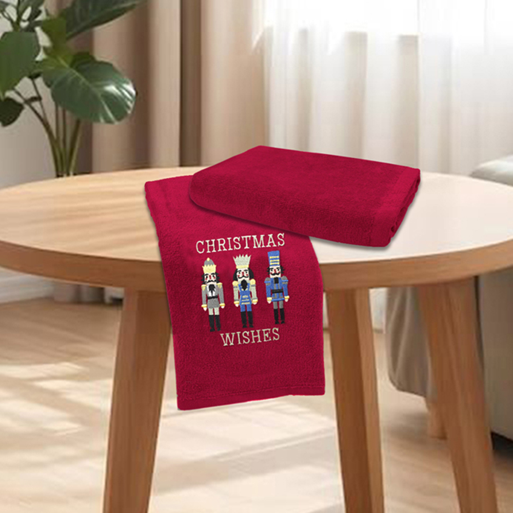 Noel Square Nutcracker Red Hand Towel 2 Pack Image 2